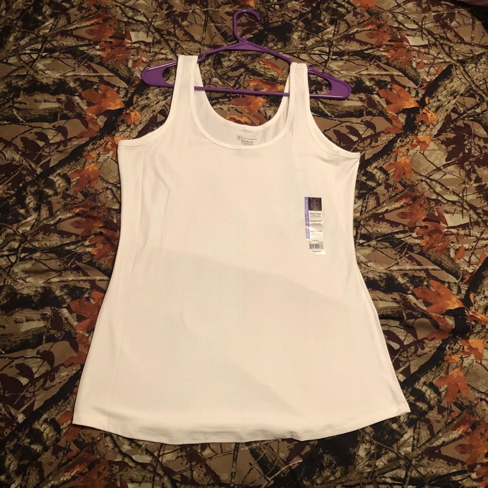 White Scoop Tank Top